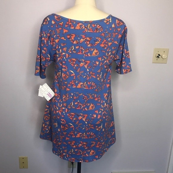 NWT LuLaRoe Fractured Floral and Blue Perfect T- Medium - Picture 4 of 7